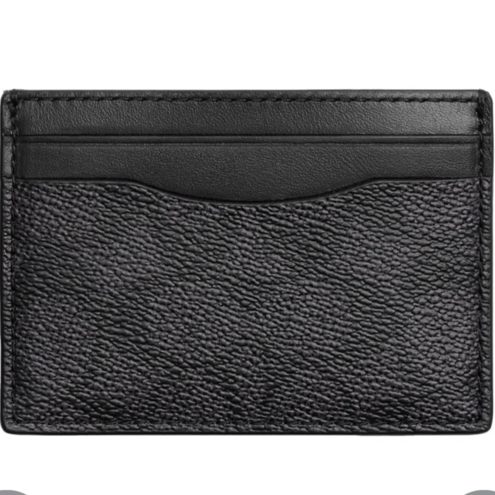 NWT COACH Men's Money Clip Card Case in Signature Canvas Billfold Charcoal